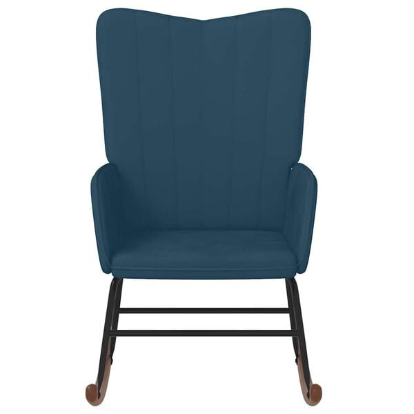 vidaXL Schaukelstuhl Blau Samt