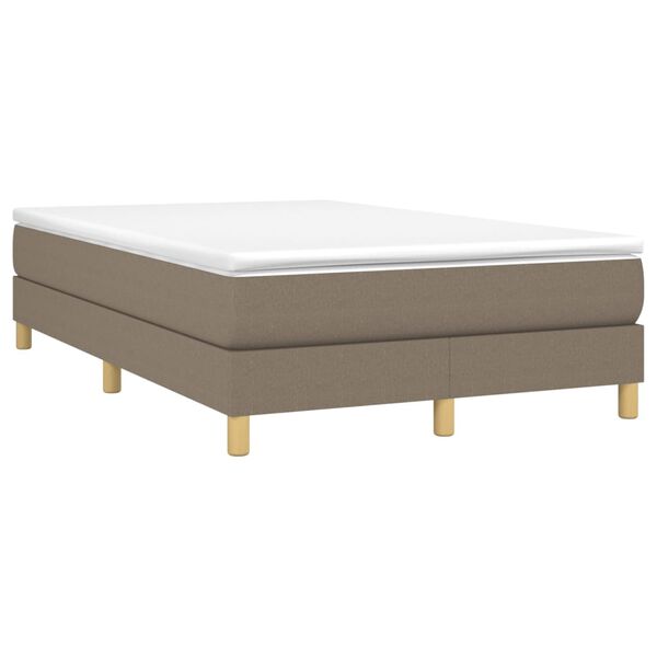 vidaXL Boxspringbett mit Matratze Taupe 120x200 cm Stoff