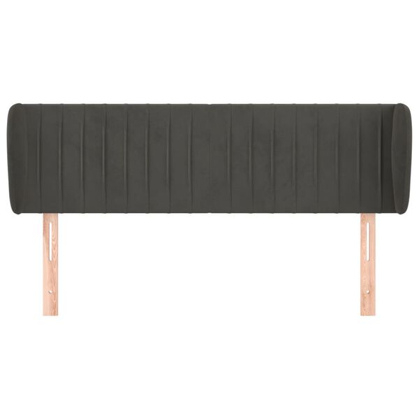 vidaXL Kopfteil mit Ohren Dunkelgrau 147x23x78/88 cm Samt