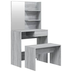 vidaXL Schminktisch-Set Grau Sonoma 74,5x40x141 cm