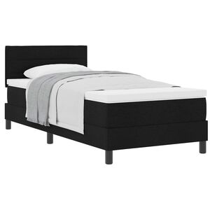 vidaXL Boxspringbett mit Matratze Schwarz 90 x 200 cm Stoff