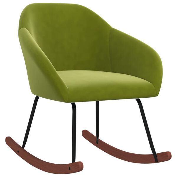 vidaXL Schaukelstuhl Hellgr&uuml;n Stoff