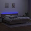 vidaXL Boxspringbett mit Matratze & LED Taupe 200x200 cm Stoff