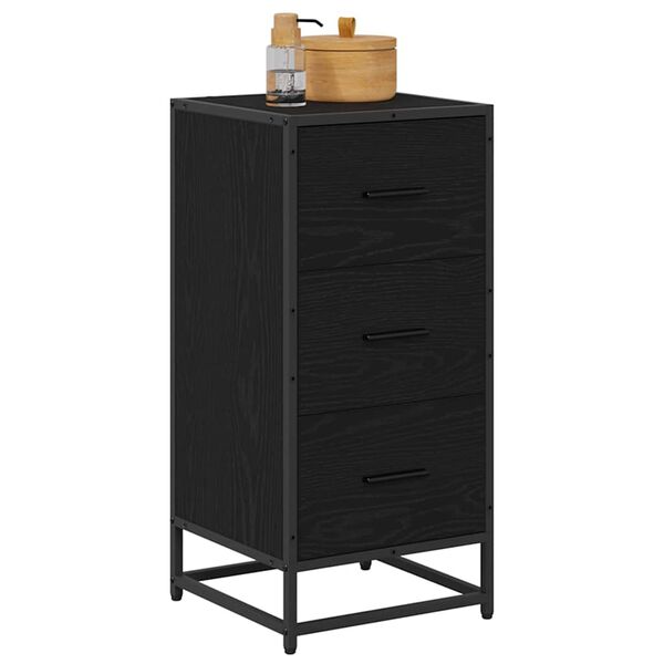 vidaXL Sideboard Schwarz Eichen-Optik 35,5 x 35 x 76 cm