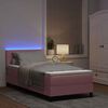 vidaXL LED Boxspringbett mit Matratze Rosa 80 x 200 cm Samt