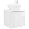 vidaXL Wandmontierte Waschtisch Hochglanz Wei&szlig; 49,5 x 44,5 x 65 cm