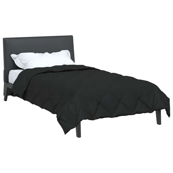 vidaXL Sommerdecke Schwarz 200 x 140 cm Mikrofaser