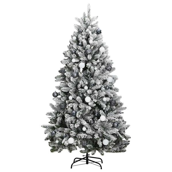 vidaXL K&uuml;nstlicher Weihnachtsbaum Klappbar 300 LEDs & Kugeln 240 cm