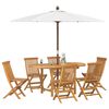 vidaXL Garten Essgruppe 7 pcs Braun Massivholz Teak