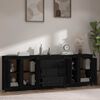 vidaXL Sideboard Schwarz 230x35x80 cm Massivholz Kiefer