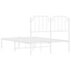 vidaXL Bettgestell mit Kopfteil Metall Wei&szlig; 120x190 cm