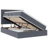 vidaXL LED-Speicherbett mit Matratze Dunkelgrau 140 x 190 cm Samt