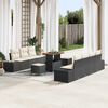 vidaXL Gartensofa-set mit Kissen 10 pcs Schwarz Poly Rattan