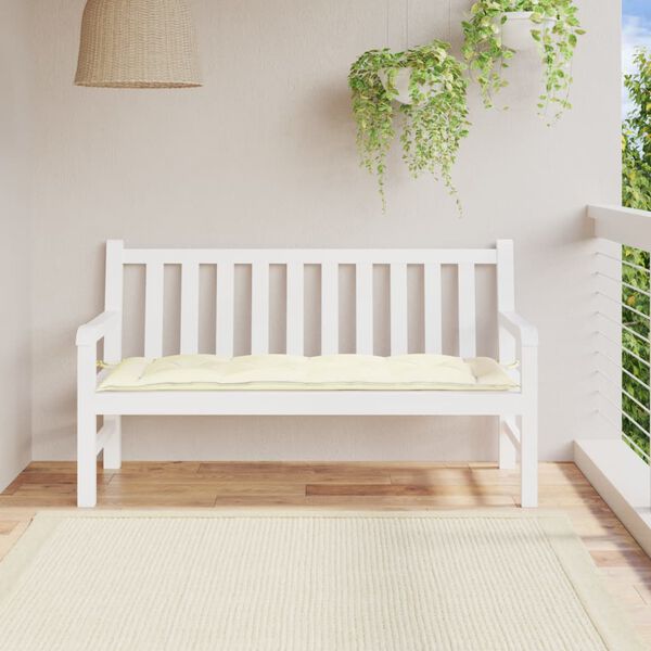 vidaXL Gartenbank-Auflage Creme 150x50x7 cm Oxford-Gewebe
