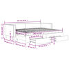 vidaXL Tagesbett Ausziehbar mit Schubladen Creme 80x200 cm Stoff