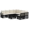 vidaXL Gartensofa-set 9 stk. Schwarz und Cremewei&szlig; Poly-Rattan