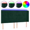 vidaXL LED Kopfteil Dunkelgr&uuml;n 163x16x118/128 cm Samt
