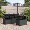 vidaXL Gartensofa-set mit Kissen mit Kissen 5 pcs Schwarz Poly Rattan