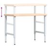 vidaXL Werkbank 100x60x(73-99,5) cm Massivholz Eiche Rechteckig