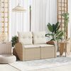 vidaXL Gartensofa Beige 124 x 62 x 69cm Poly-Rattan