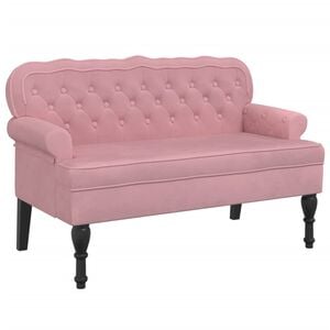 vidaXL Sitzbank mit R&uuml;ckenlehne Rosa 119,5x64,5x75 cm Samt