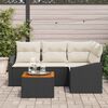 vidaXL Gartensofa-set mit Kissen 5 pcs Schwarz Poly-Rattan