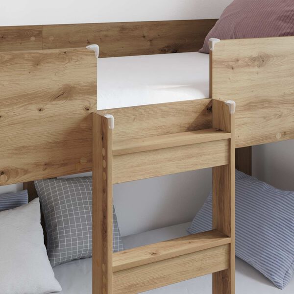 vidaXL Etagenbett f&uuml;r Kinder Artisan-Eiche 100 x 190 cm Holzwerkstoff