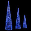 vidaXL Weihnachtsbaum mit 90 LEDs 3 pcs Blau 20 x 20 x 80 cm Acryl
