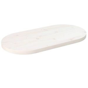 vidaXL Tischplatte Wei&szlig; 60x30x2,5 cm Massivholz Kiefer Oval