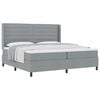 vidaXL Boxspringbett mit Matratze Hellgrau 200 x 200 cm Stoff