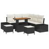 vidaXL Garten-Sofa-Set mit Kissen 8 pcs Schwarz Poly Rattan