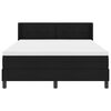 vidaXL Boxspringbett mit Matratze Schwarz 190 x 140 cm Polyester