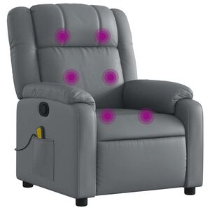 vidaXL Massagesessel Relaxsessel Grau Kunstleder