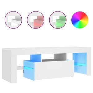 vidaXL TV-Schrank mit LED-Leuchten Wei&szlig; 120x35x40 cm