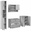 vidaXL Badezimmerm&ouml;bel-Set 4 pcs Graues Sonoma Sperrholz und Metall
