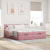 vidaXL Ottoman-Bett mit Matratzen Rosa 160x200 cm Samt
