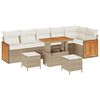 vidaXL Gartensofa-set 11 Stk. 7-Sitzanzahl Beige und Creme Poly-Rattan