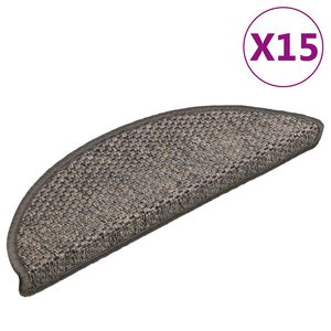 vidaXL Treppenmatten Selbstklebend Sisal-Look 15 Stk 56x17x3 Grau-Beige