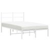 vidaXL Bettgestell mit Kopfteil Metall Wei&szlig; 120x200 cm