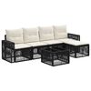 vidaXL Gartensofa-set 6 pcs Schwarz und Cremewei&szlig; Poly-Rattan