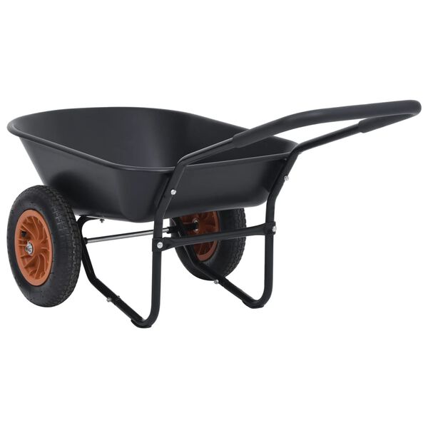 vidaXL Schubkarre Schwarz und Orange 78 L 100 kg