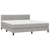 vidaXL Boxspringbett mit Matratze Hellgrau 160x200 cm Stoff