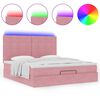 vidaXL Ottoman-Bett mit Matratzen & LEDs Rosa 160x200 cm Samt