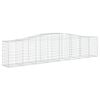 vidaXL Gabione mit Hochbogen 400x50x80/100 cm Verzinktes Eisen