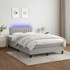 vidaXL Boxspringbett mit Matratze & LED Hellgrau 120x190 cm Stoff