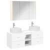vidaXL Badezimmerm&ouml;bel-Set 4 pcs Wei&szlig; Ingenieurholz und Glas