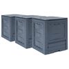 vidaXL Gartenkomposter 3 Stk. Grau 60 x 60 x 73 cm 780 L