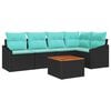 vidaXL Gartensofa-set 6 stk. Schwarz Poly-Rattan
