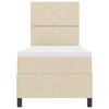 vidaXL Boxspringbett mit Matratze mit Kopfteil Creme 80 x 200 cm Stoff