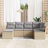 vidaXL Sofa Set mit Kissen 6 pcs Beige Poly Rattan